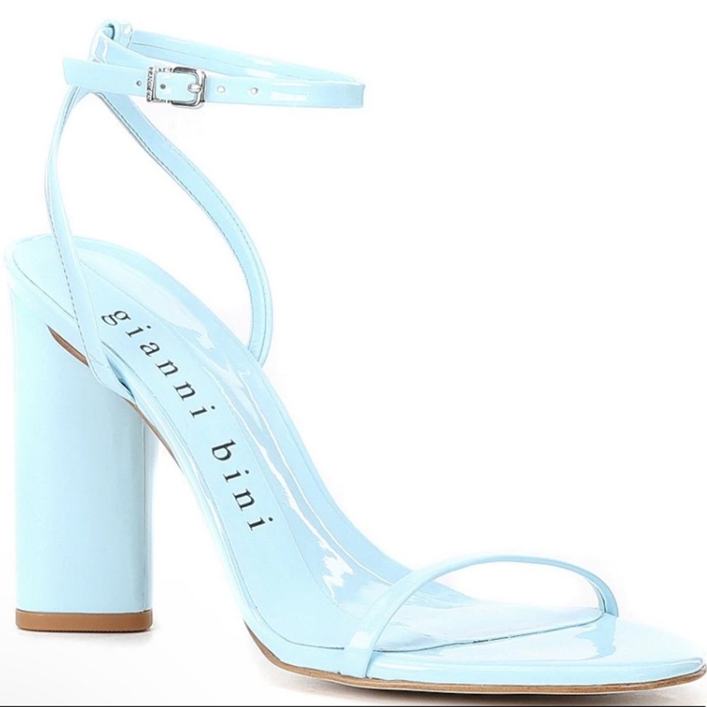 Kenzie Patent Ankle Strap Strappy Block Heels